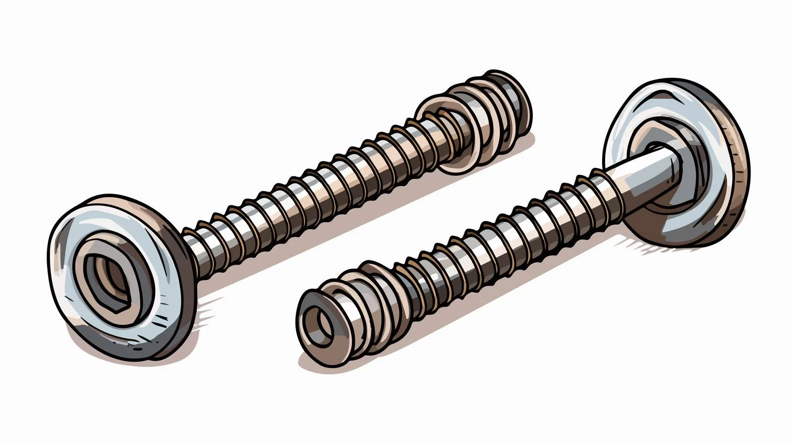 Cartoon Metal Screw Vector Illustration — free download from Dotvec