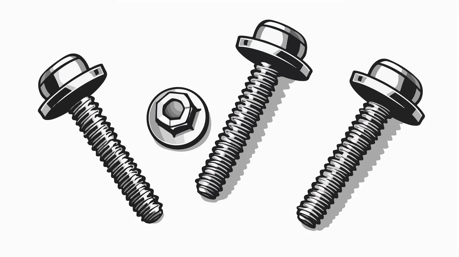 Cartoon Metal Screw Vector Illustration — free download from Dotvec