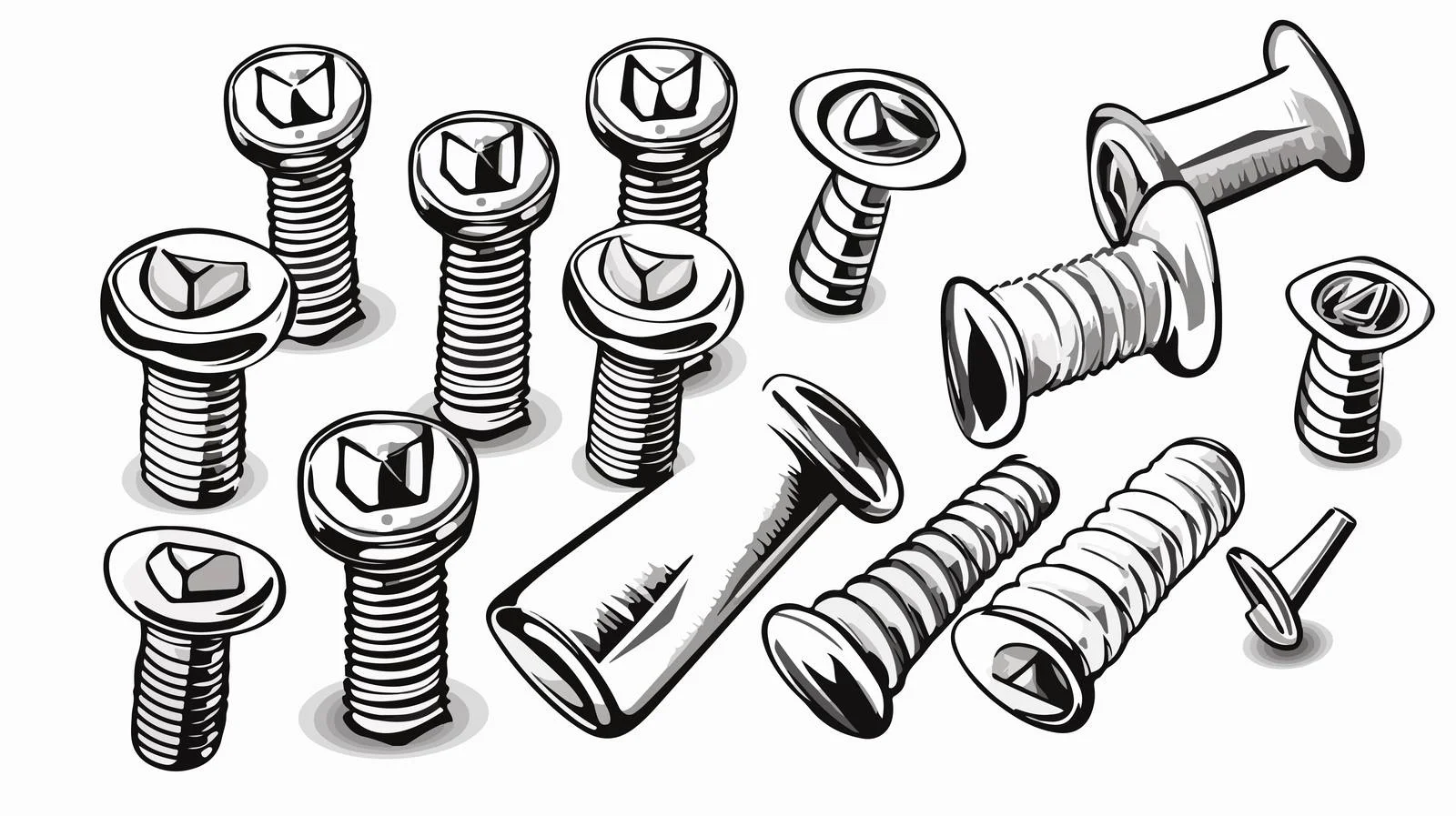 Cartoon Metal Screw Vector Illustration — free download from Dotvec