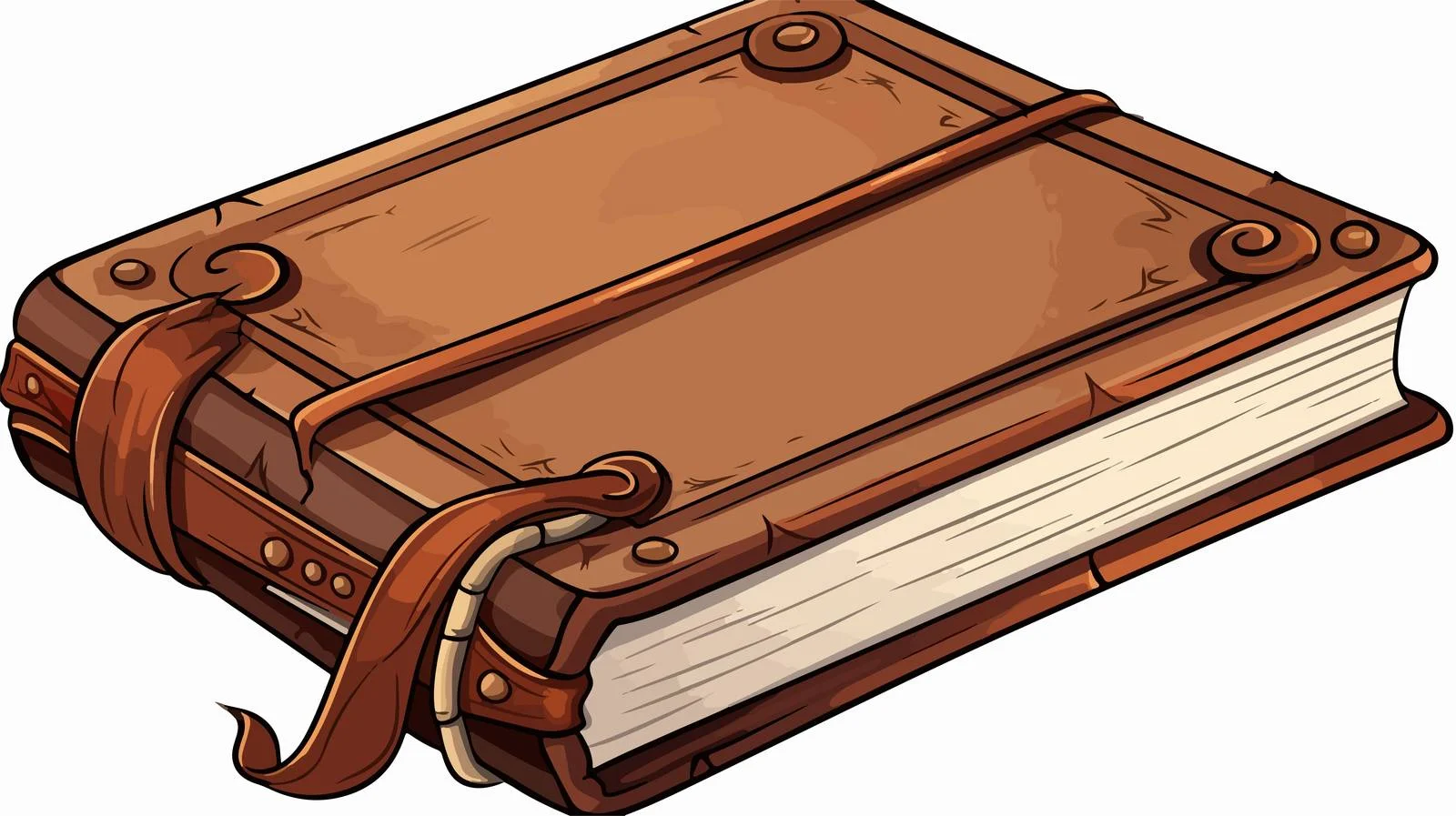 Vintage Cartoon Leather Book Illustration — free download from Dotvec