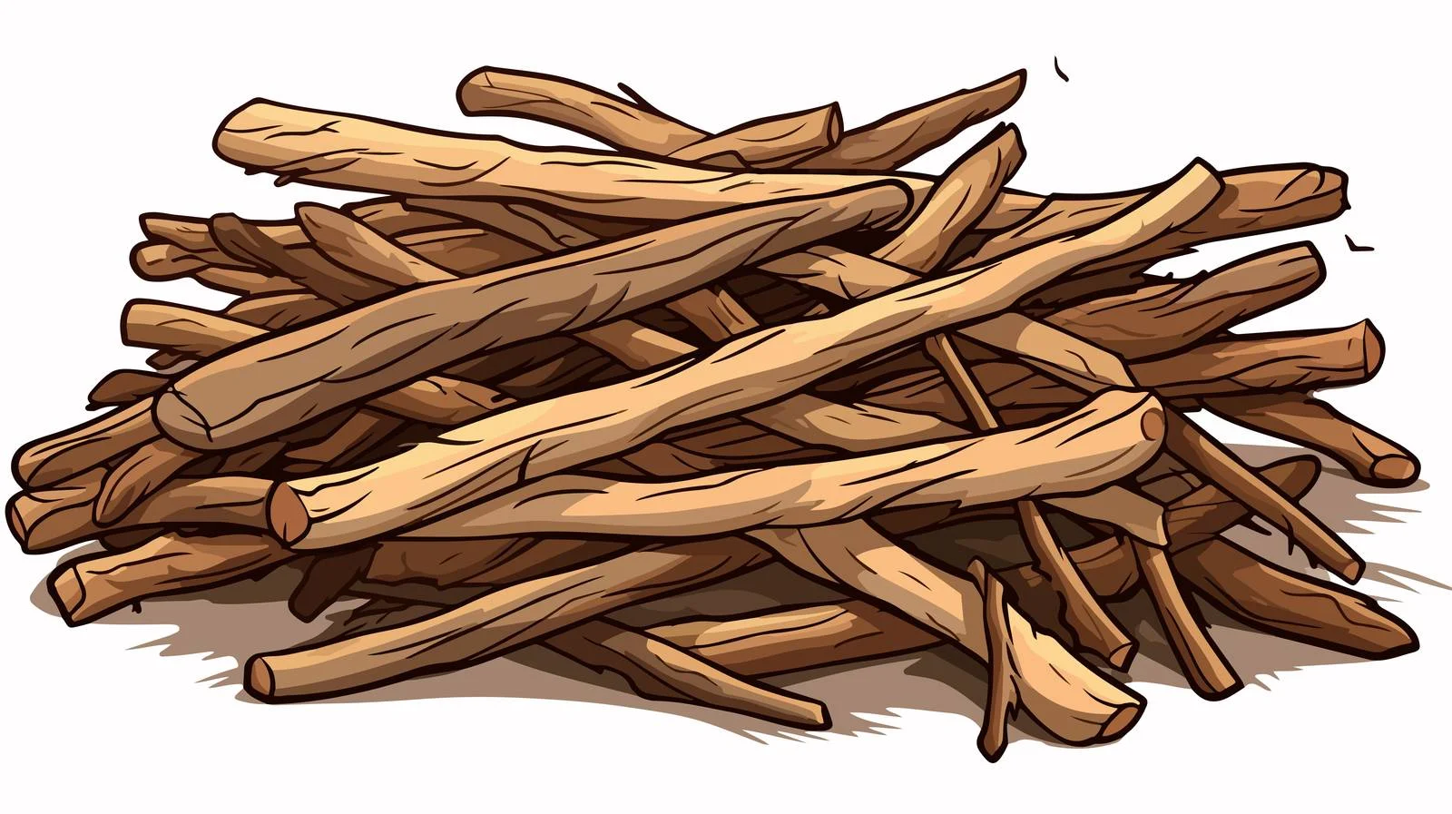 Cartoon Twigs Pile Vector Illustration — free download from Dotvec