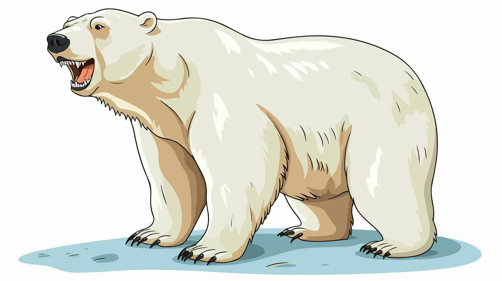 Playful Polar Bear Cartoon Illustration — free download from Dotvec
