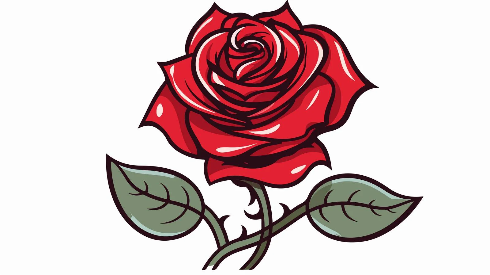 Cartoon Rose Tattoo Symbol Vector Illustration — free download from Dotvec