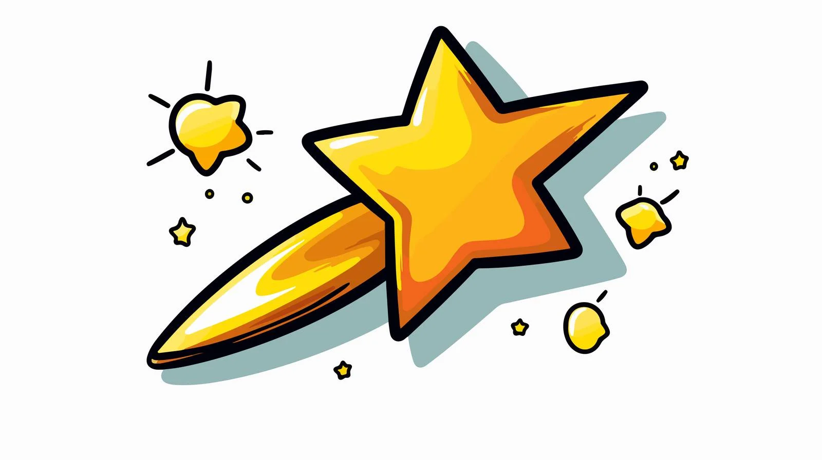Whimsical Shooting Star Illustration — free download from Dotvec