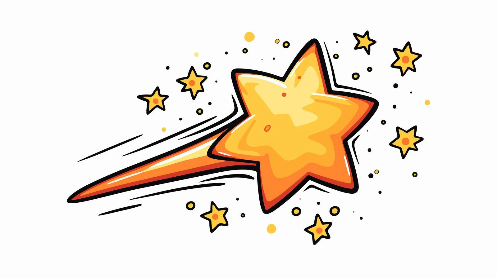 Cartoon Shooting Star Illustration — free download from Dotvec