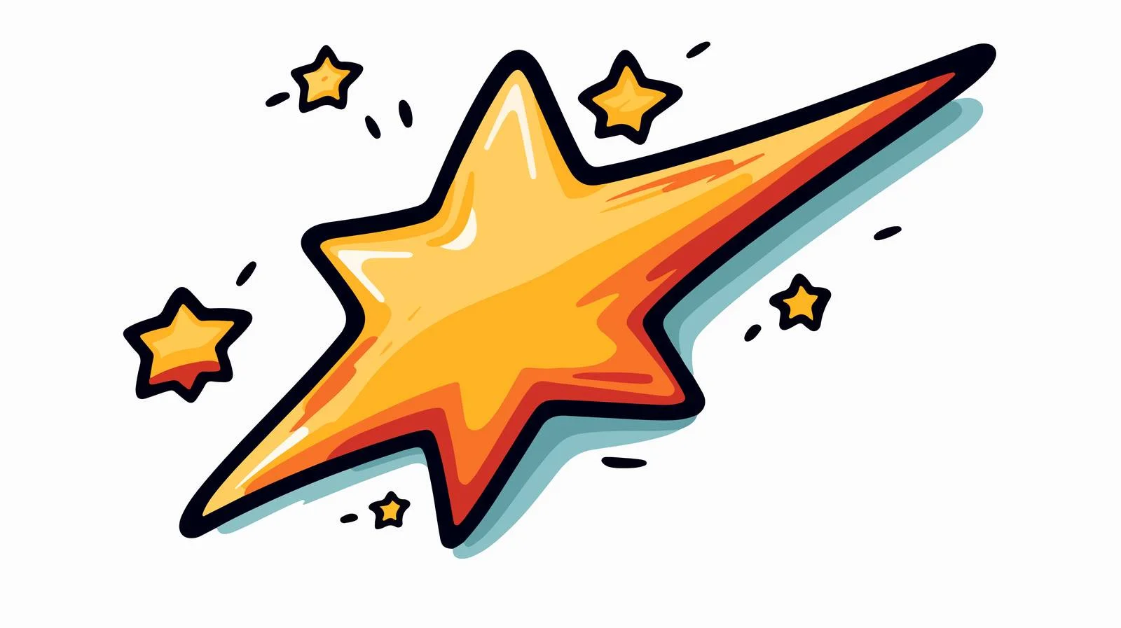 Whimsical Shooting Star Illustration — free download from Dotvec