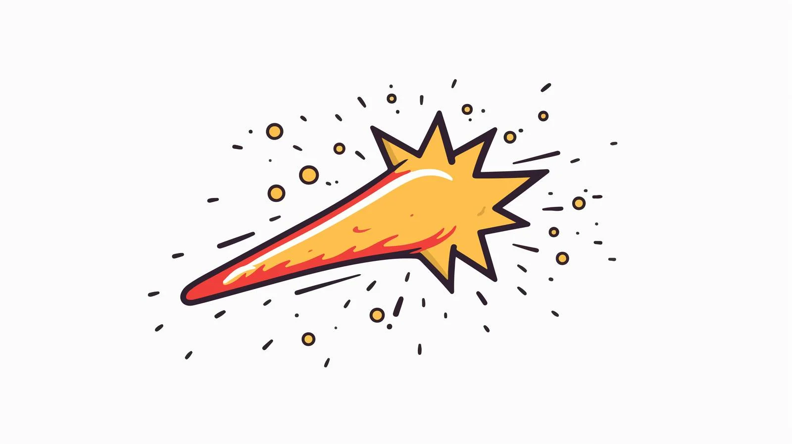 Whimsical Shooting Star Vector Illustration — free download from Dotvec