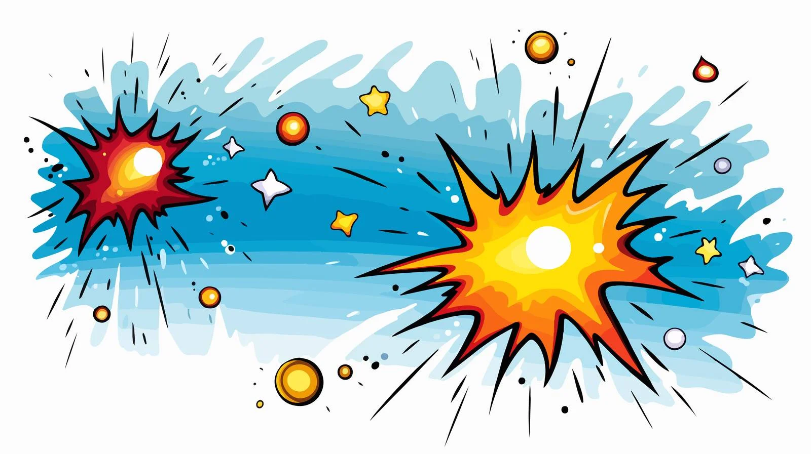 Cartoon Shooting Stars Illustration with Car — free download from Dotvec
