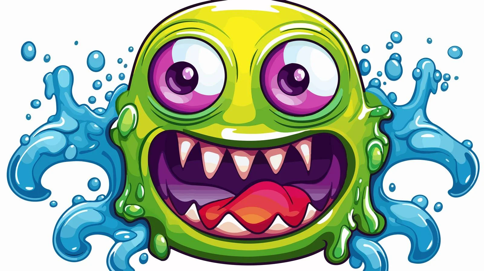 Slime Monster Cartoon Vector Illustration — free download from Dotvec