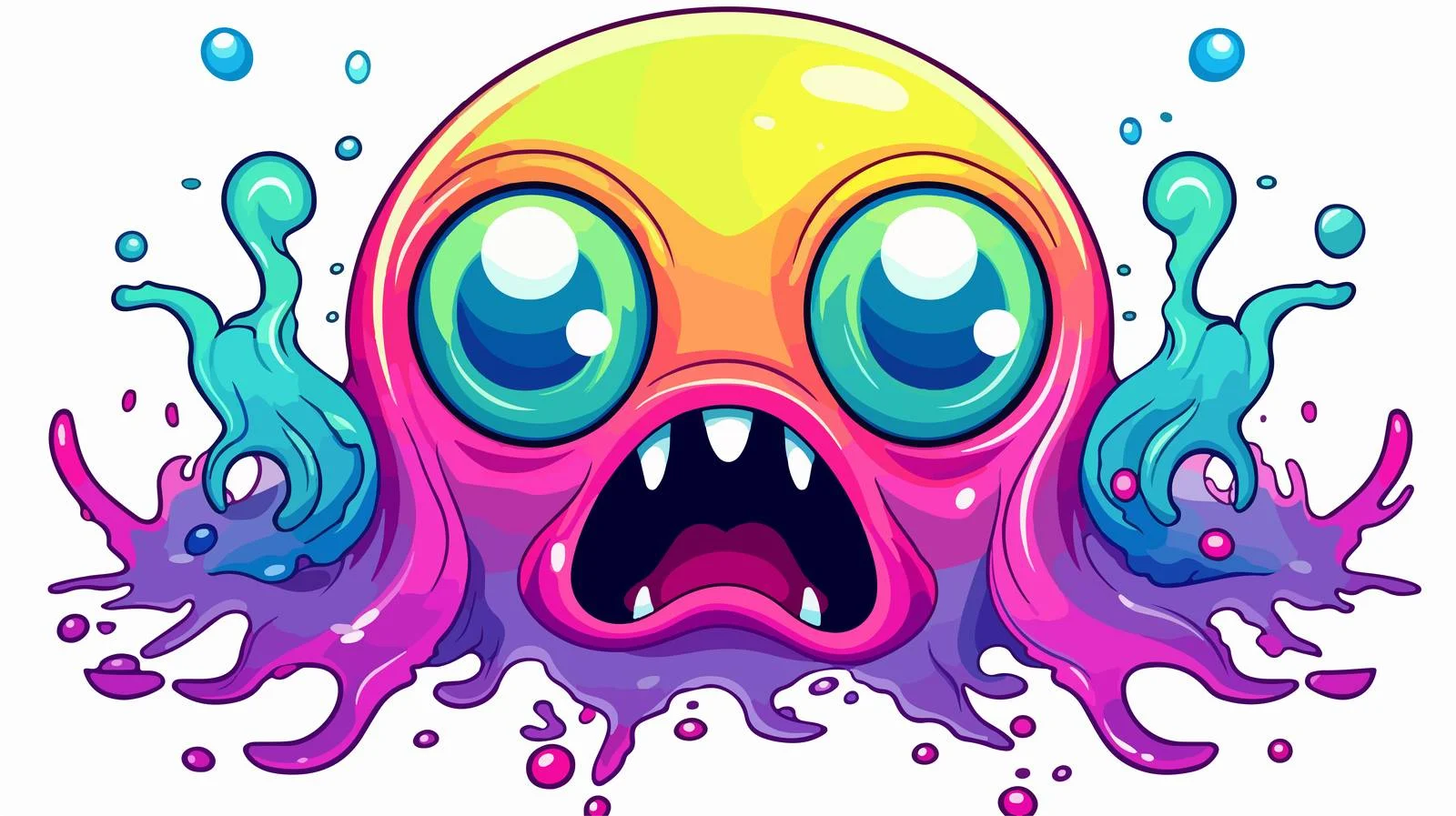 Cute Slime Monster Vector Illustration — free download from Dotvec