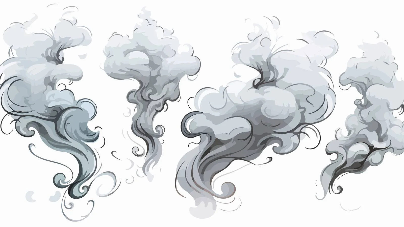 Cartoon Smoke Puffs Vector Illustration — free download from Dotvec