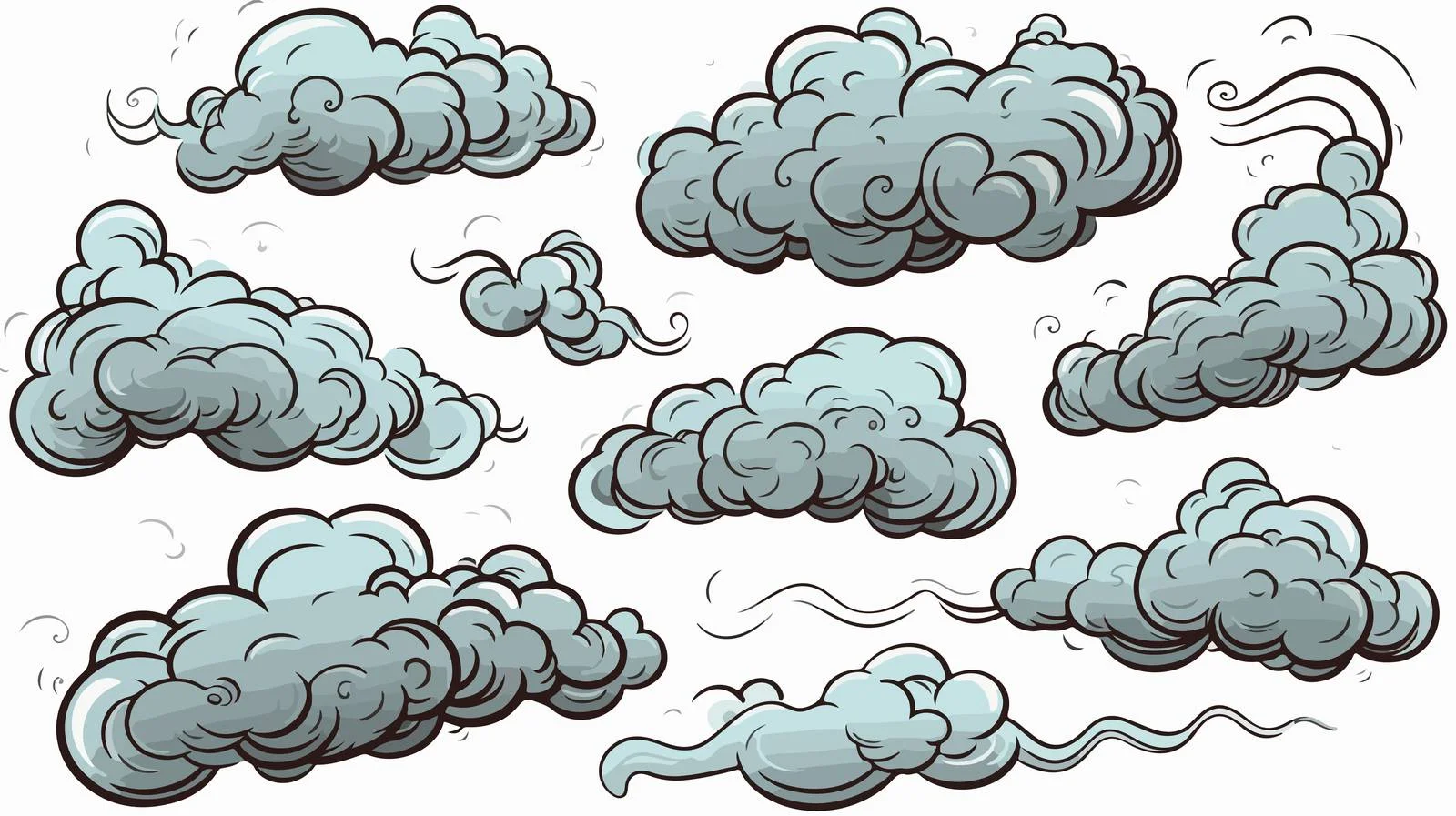 Whimsical Smoke Puff Vector Illustration — free download from Dotvec