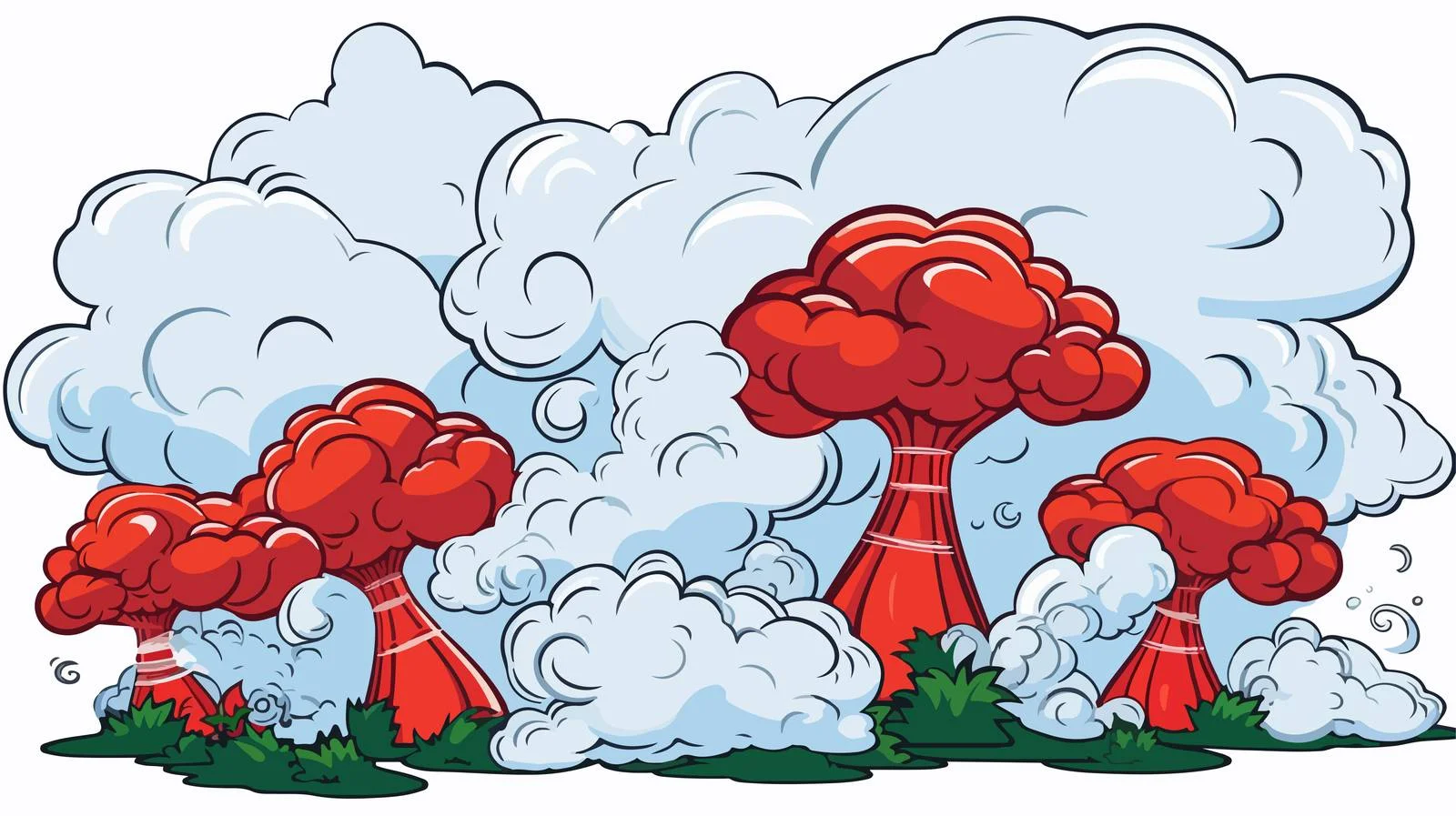 Cartoon Smoke Puffs Vector Illustration — free download from Dotvec