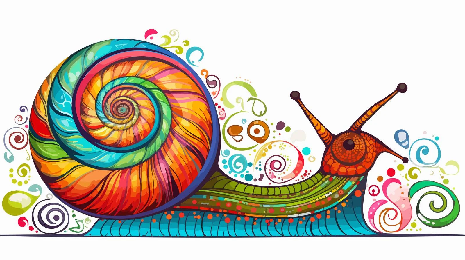 Playful Cartoon Snail Vector Illustration — free download from Dotvec