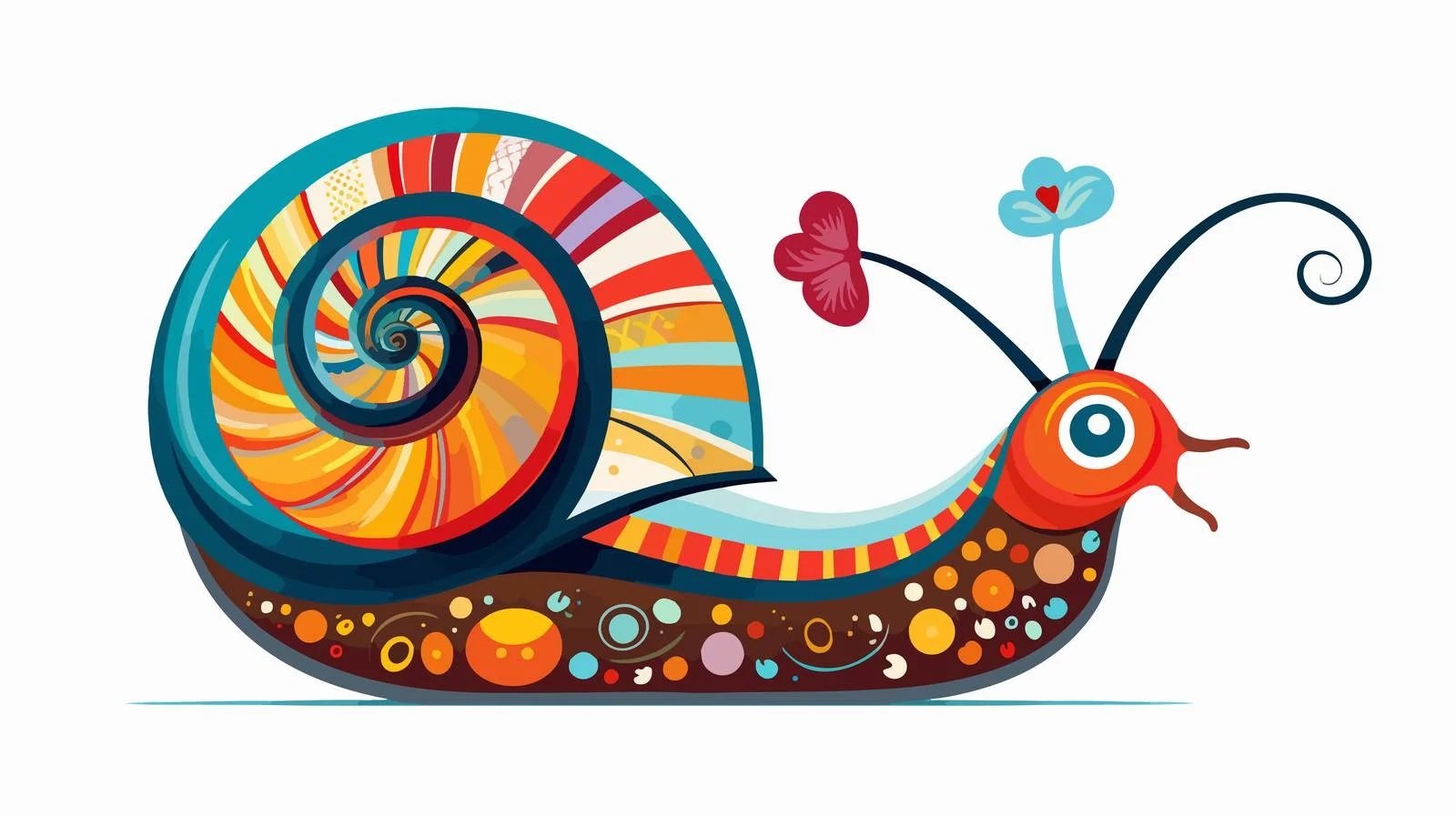 Whimsical Snail Vector Illustration — free download from Dotvec