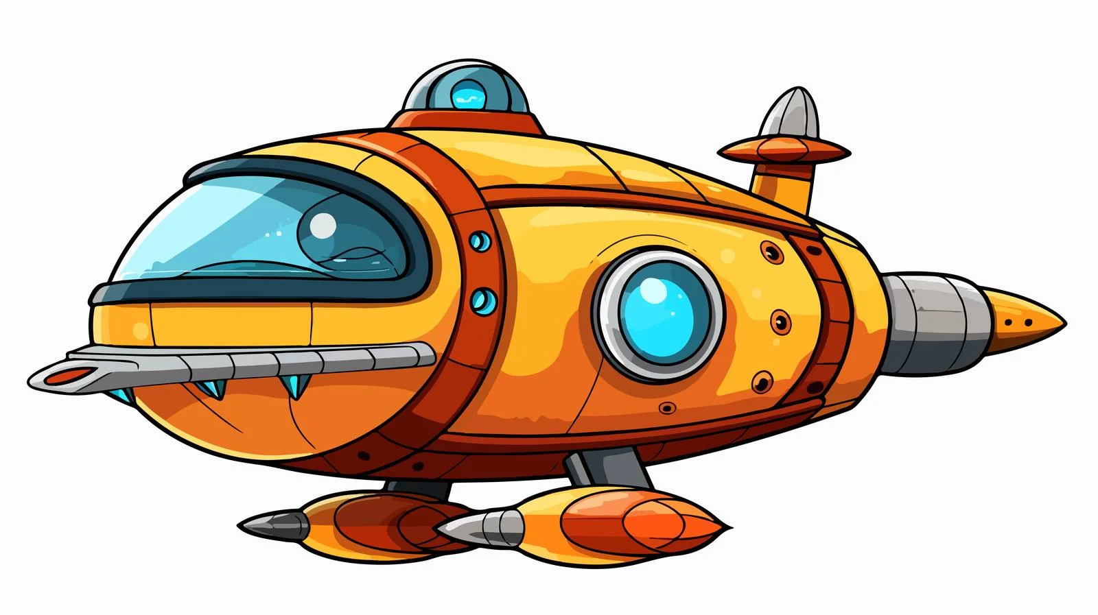 Space Adventures Doodle Spaceship Illustration — free download from Dotvec
