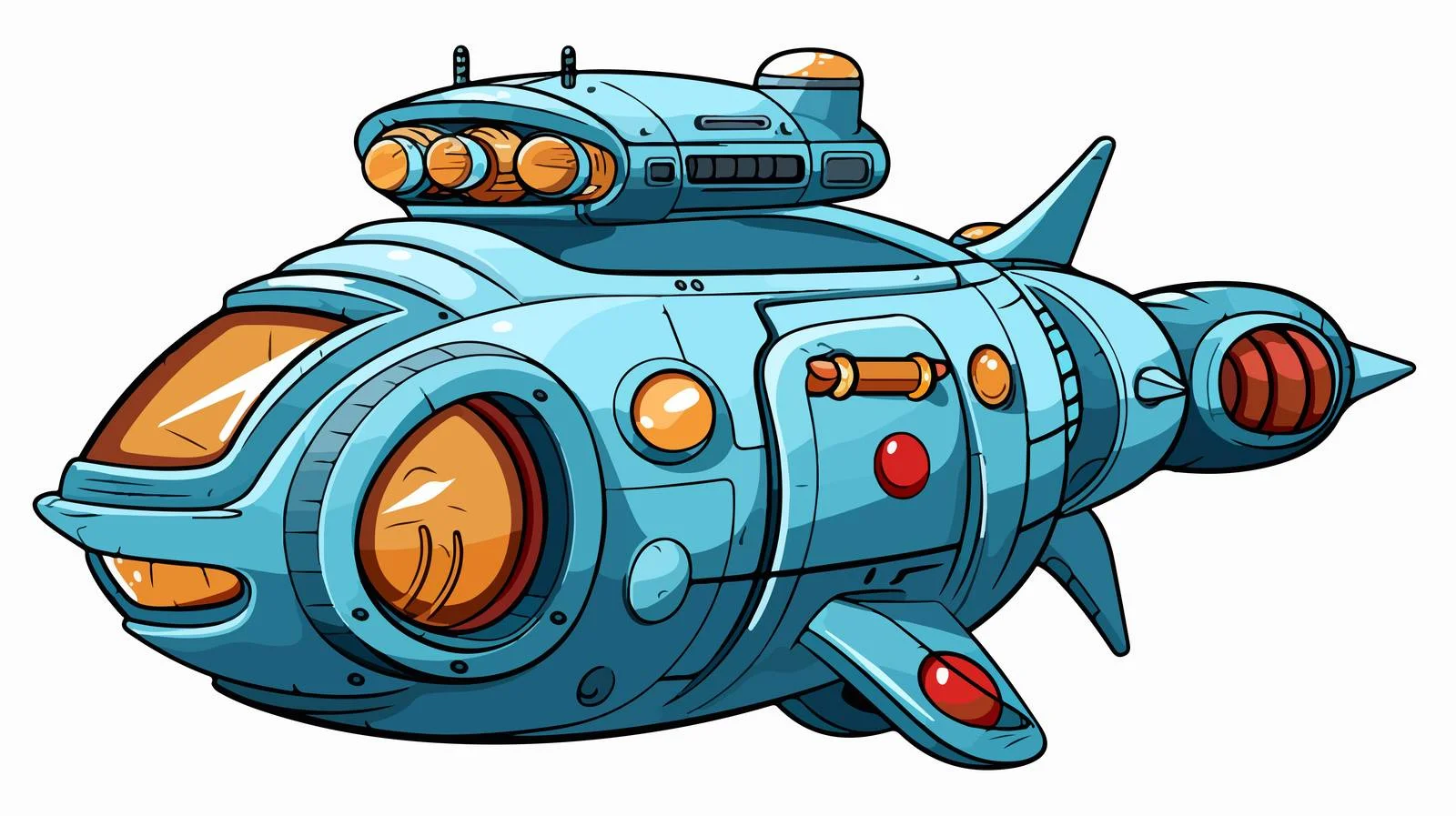Cartoon Spaceship Stock Illustration — free download from Dotvec