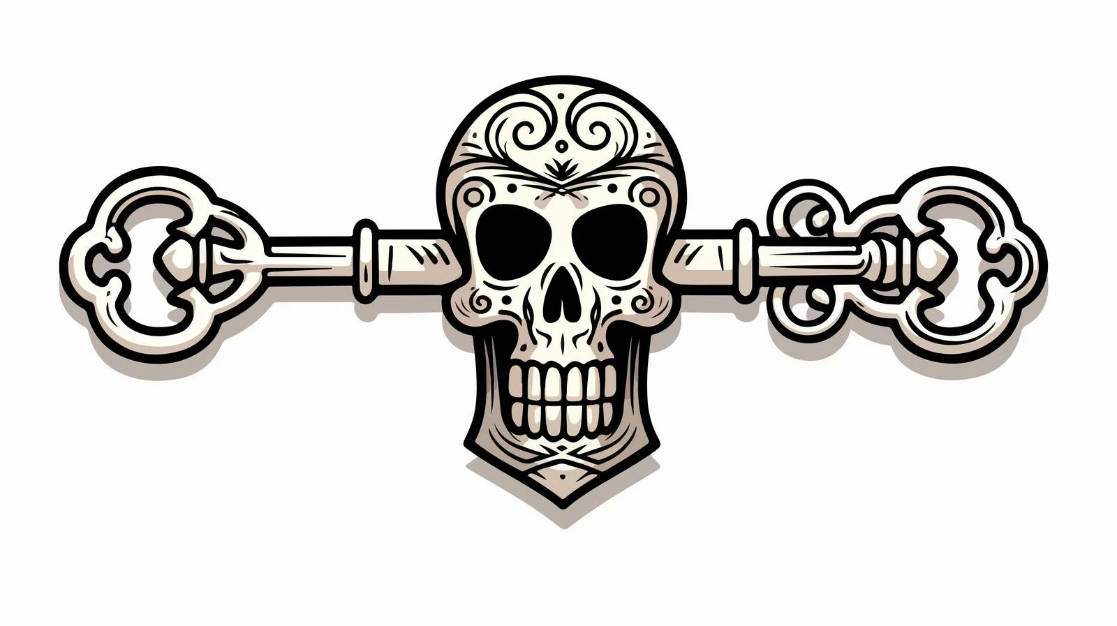 Spooky Skull Key Cartoon Vector Illustration — free download from Dotvec