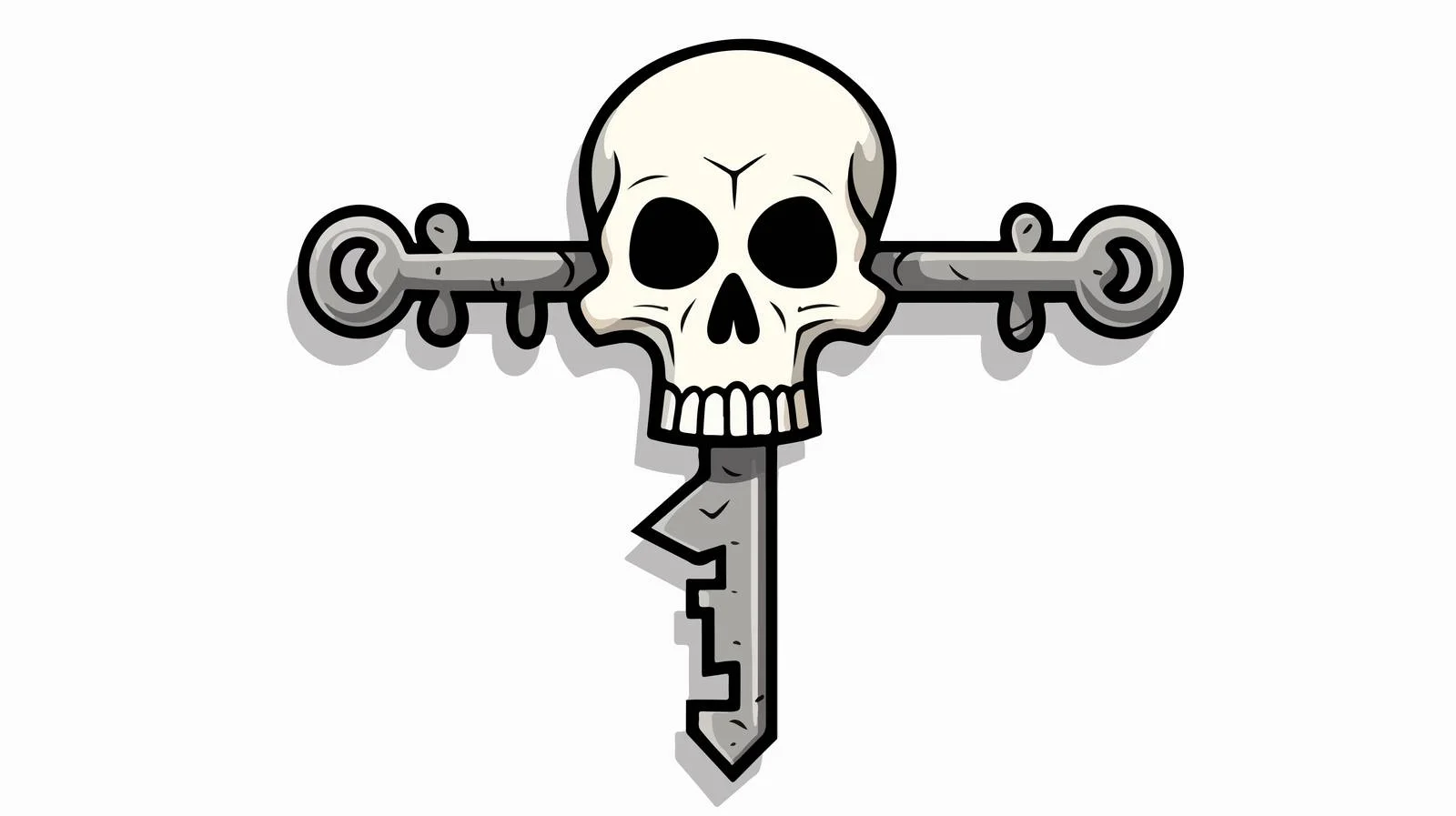 Spooky Cartoon Skull Key Vector Illustration — free download from Dotvec