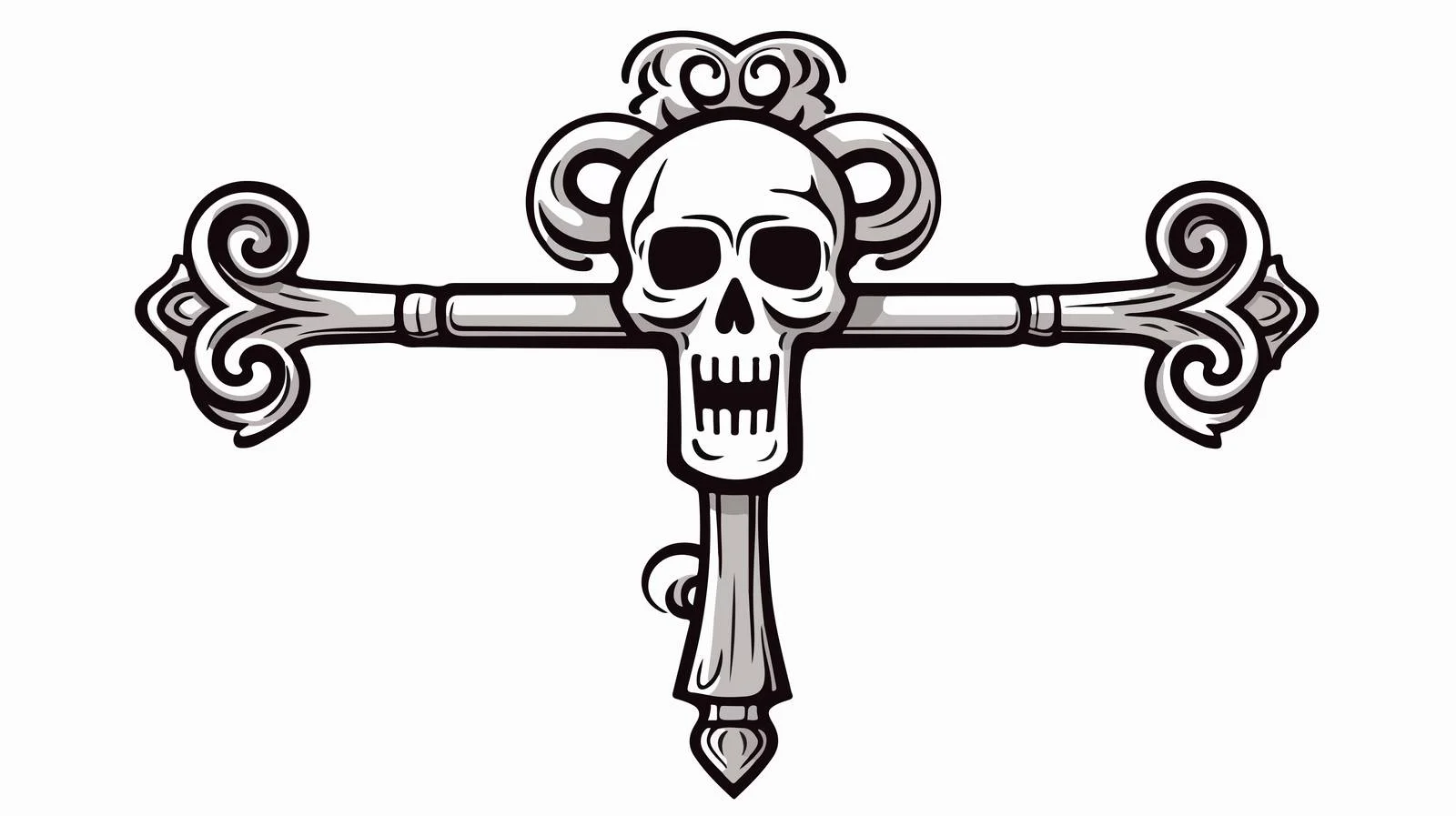 Spooky Skull Key Vector Illustration — free download from Dotvec