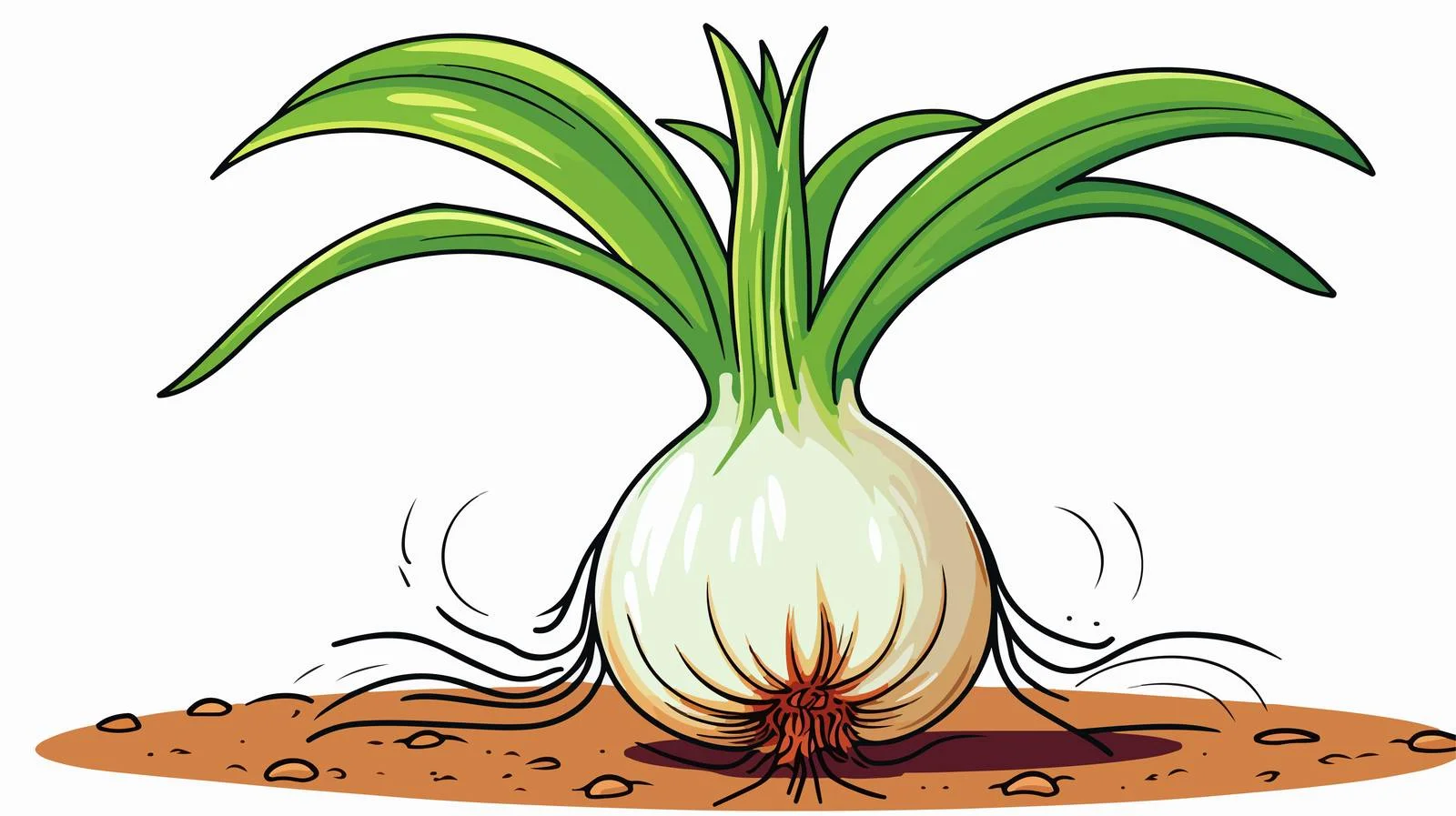 Whimsical Sprouting Onion Illustration — free download from Dotvec