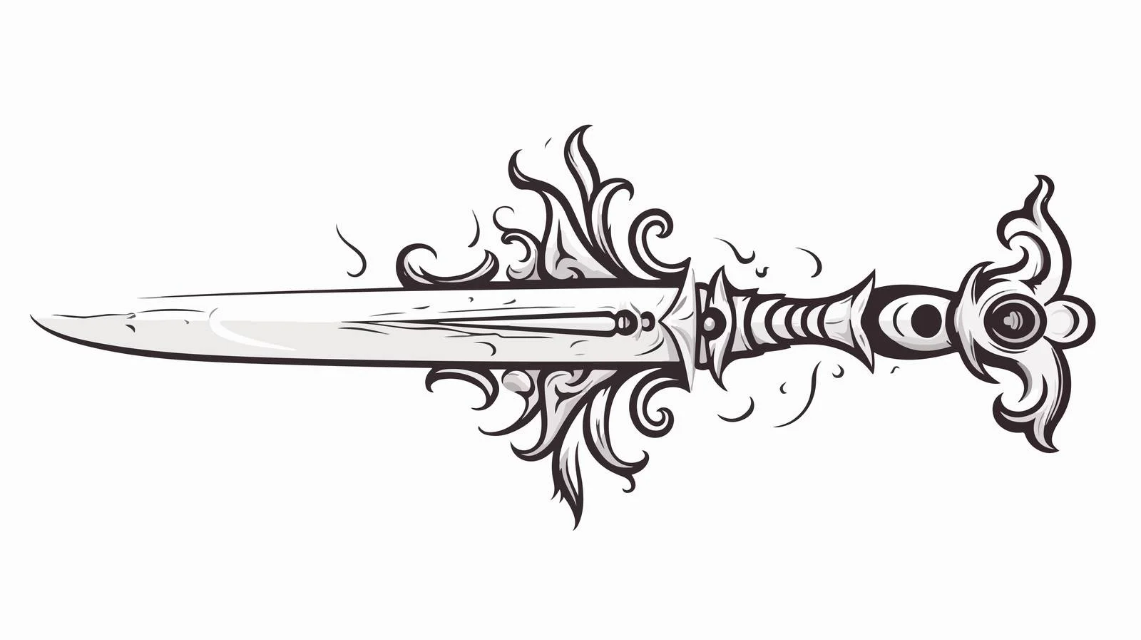 Cartoon Dagger Symbol Vector Tattoo — free download from Dotvec