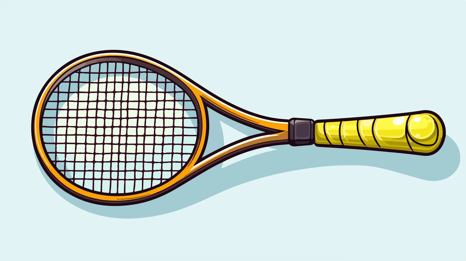 Tennis Racket and Ball Doodle Illustration — free download from Dotvec