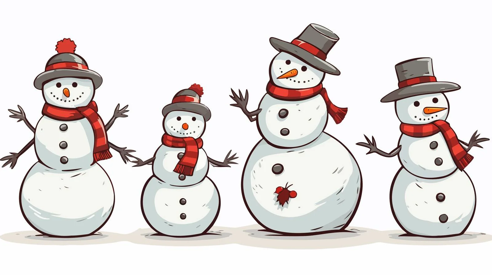 Traditional Snowman Cartoon Vector Illustration — free download from Dotvec