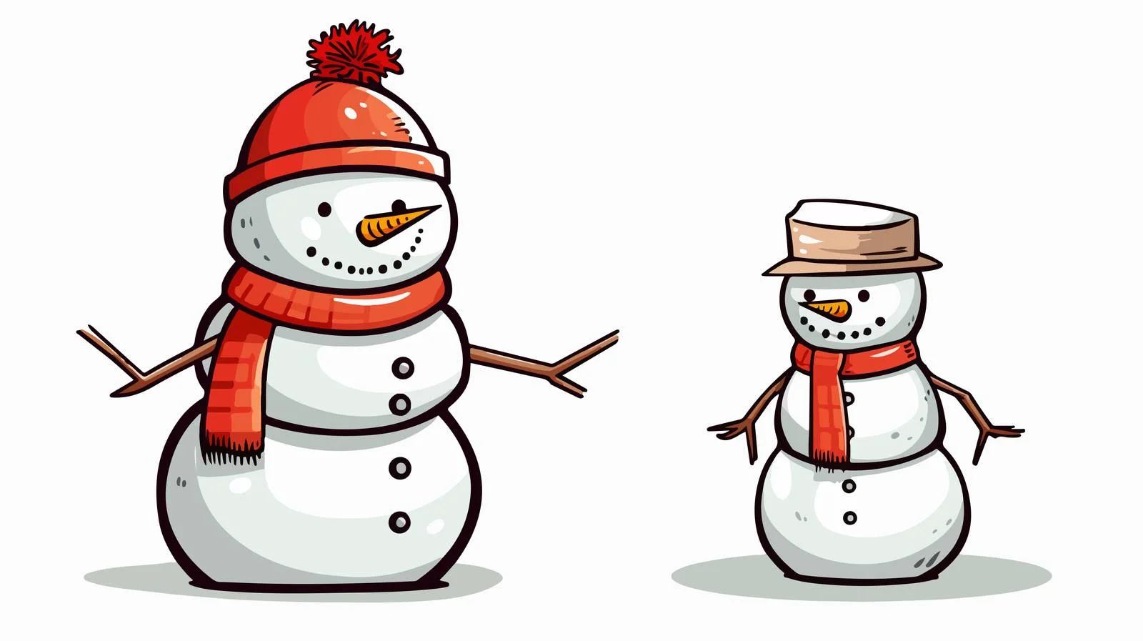 Traditional Snowman Cartoon Vector Illustration — free download from Dotvec