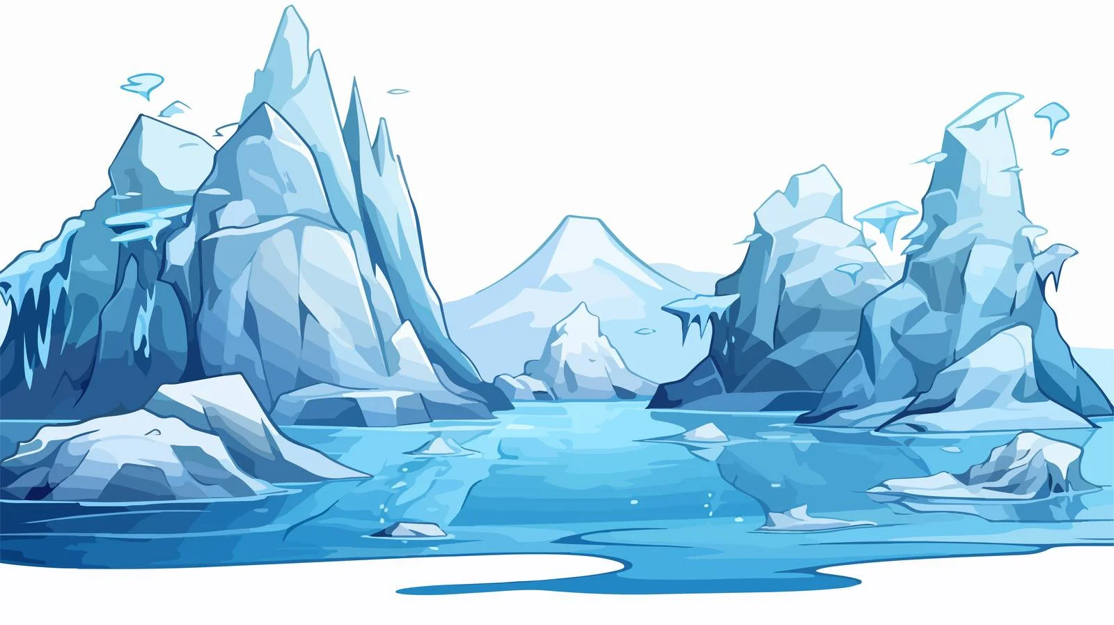 Water and Ice Cartoon Doodle Illustration — free download from Dotvec
