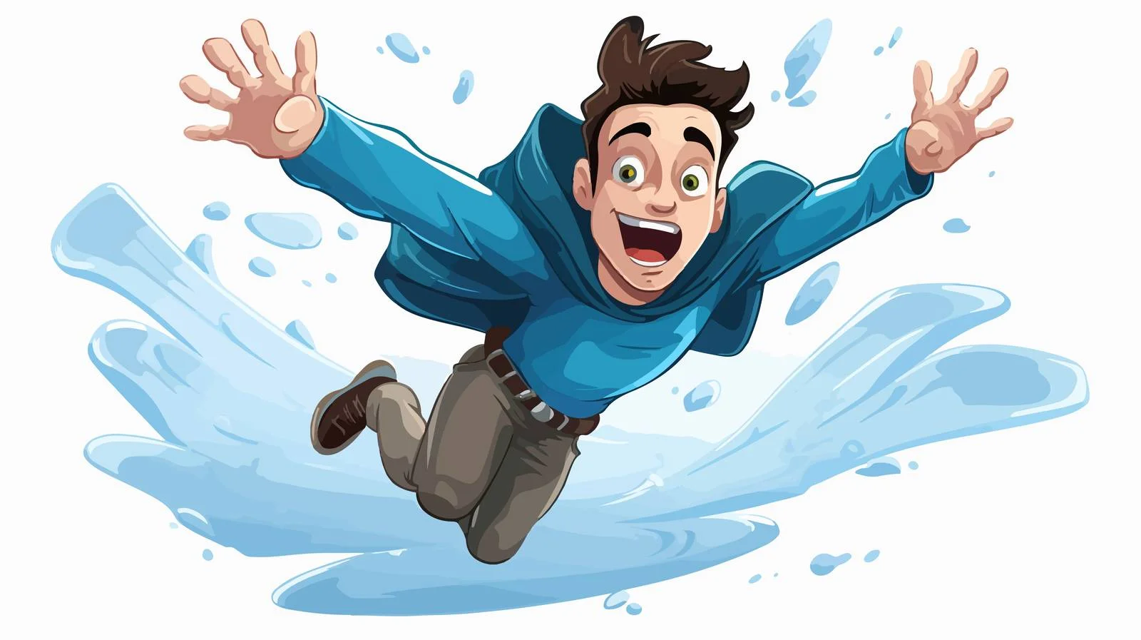 Elevated Wet Cartoon Character Illustration — free download from Dotvec