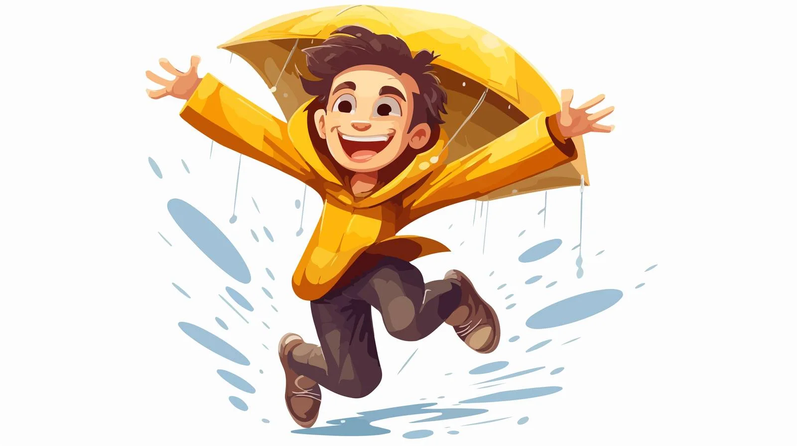 Animated Soaring Rain-Soaked Man Vector — free download from Dotvec