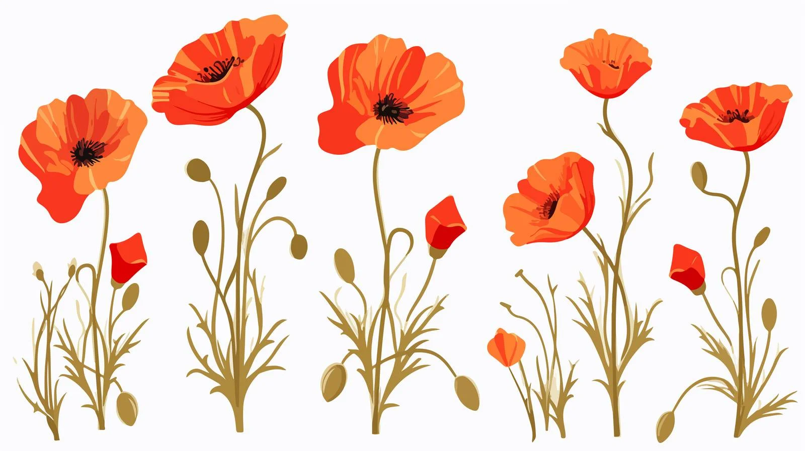 Cartoon Dried Poppy Flower Vector Illustration — free download from Dotvec