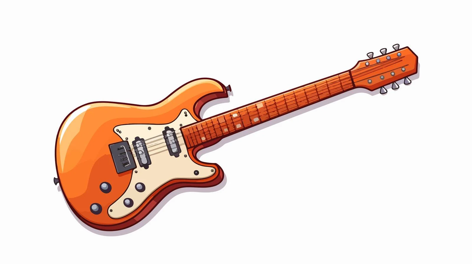 Cartoon Electric Guitar Vector Illustration — free download from Dotvec