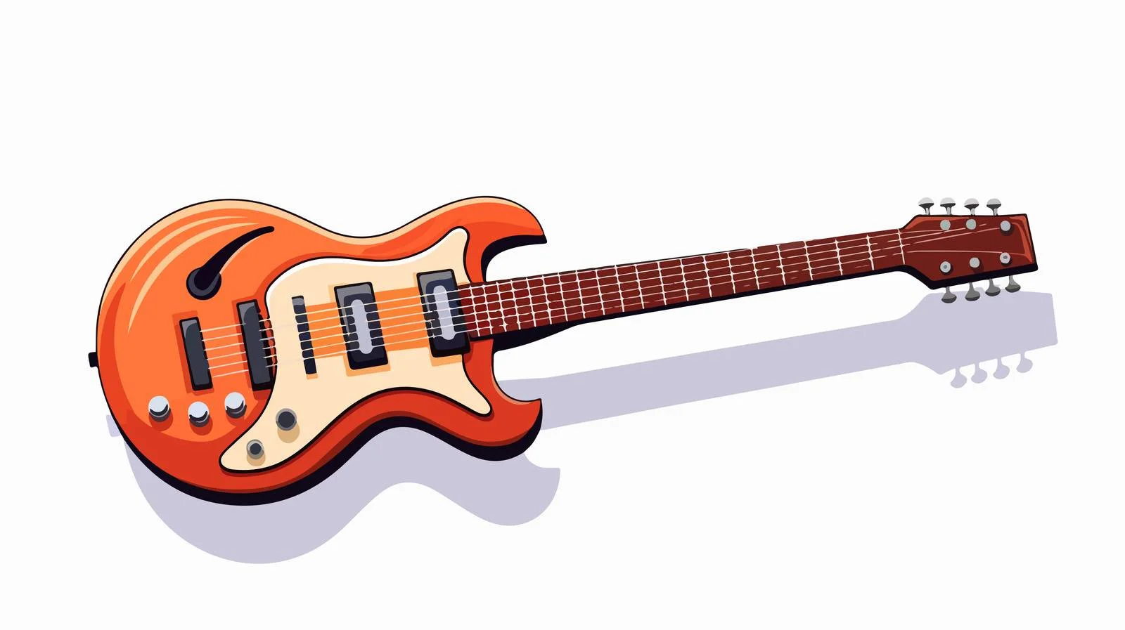Cartoon Electric Guitar Illustration — free download from Dotvec