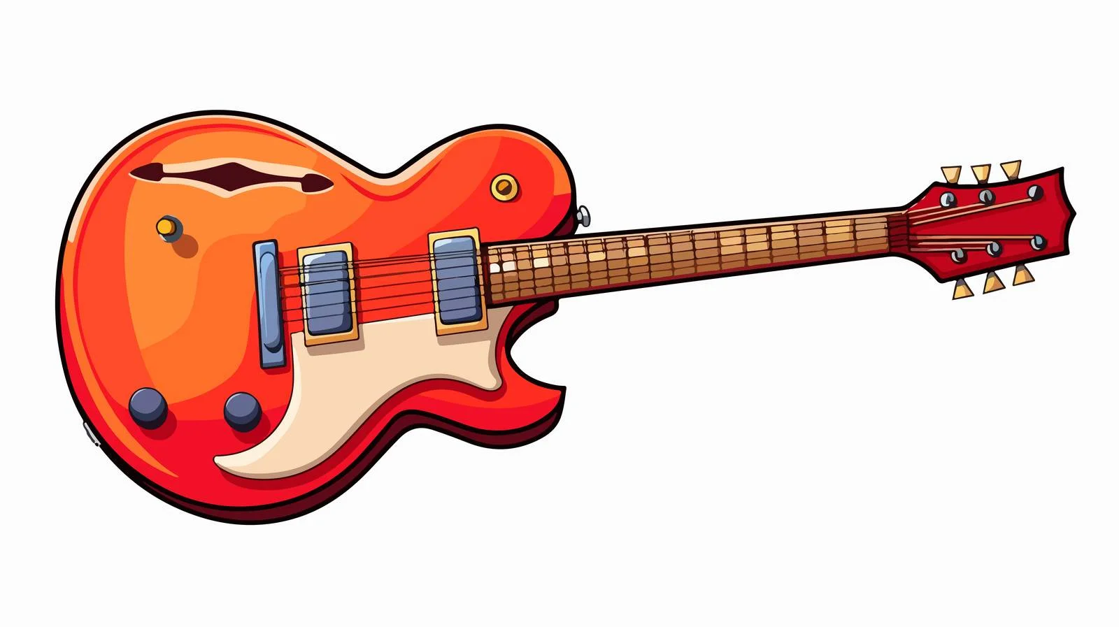 Cartoon Electric Guitar Vector Illustration — free download from Dotvec