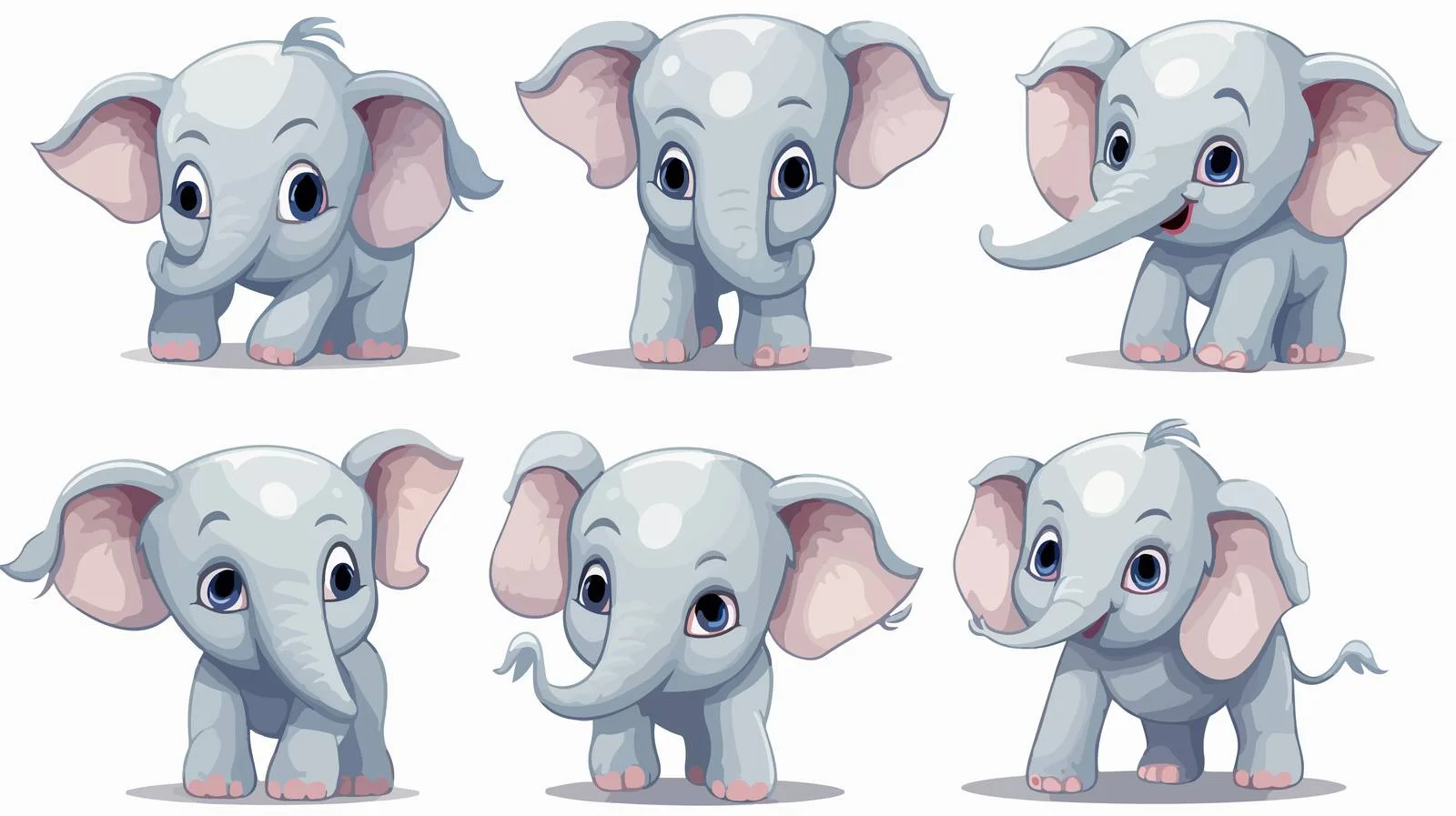Cute Cartoon Elephant Vector Illustration — free download from Dotvec