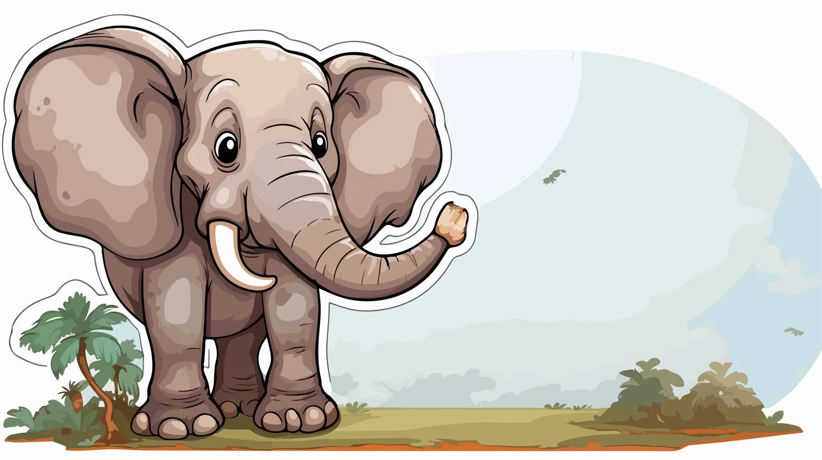 Expressive Cartoon Elephant with Speech Bubble — free download from Dotvec