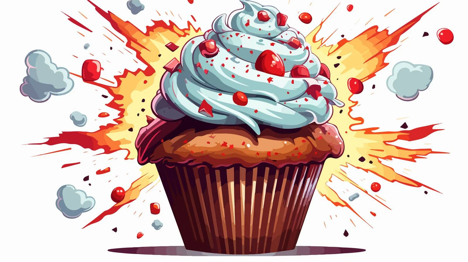 Exploding Cupcake Stock Illustration — free download from Dotvec