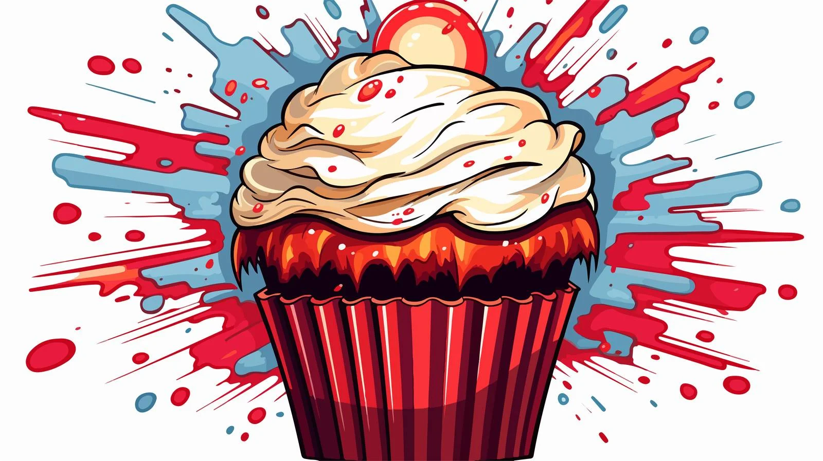 Fun Exploding Cupcake Illustration — free download from Dotvec