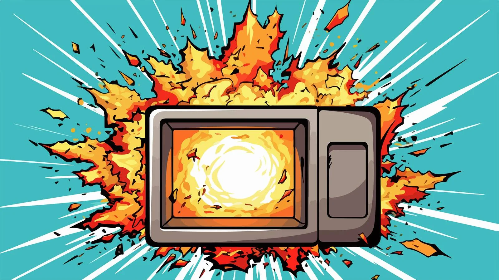 Cartoon Exploding Microwave Vector Illustration — free download from Dotvec