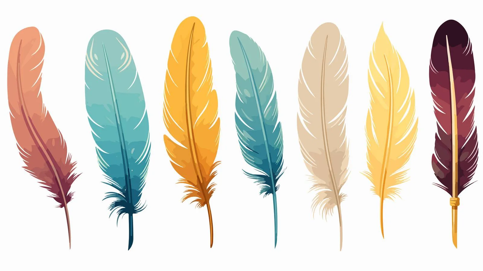 Cartoon Feather Vector Illustration — free download from Dotvec