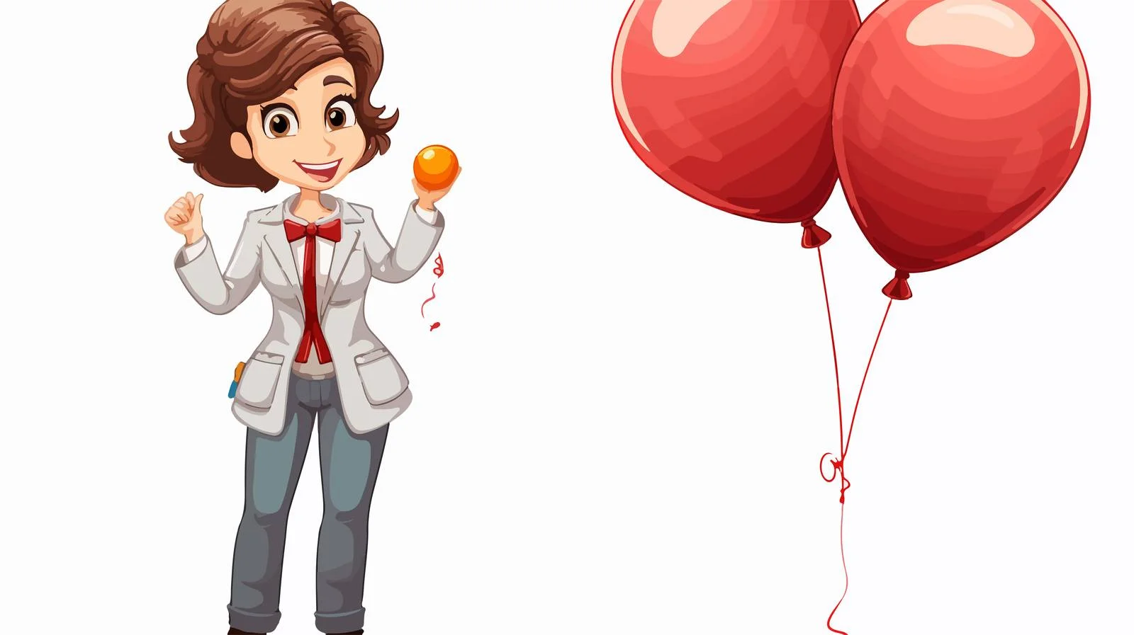 Caring Female Doctor with Balloon Text — free download from Dotvec