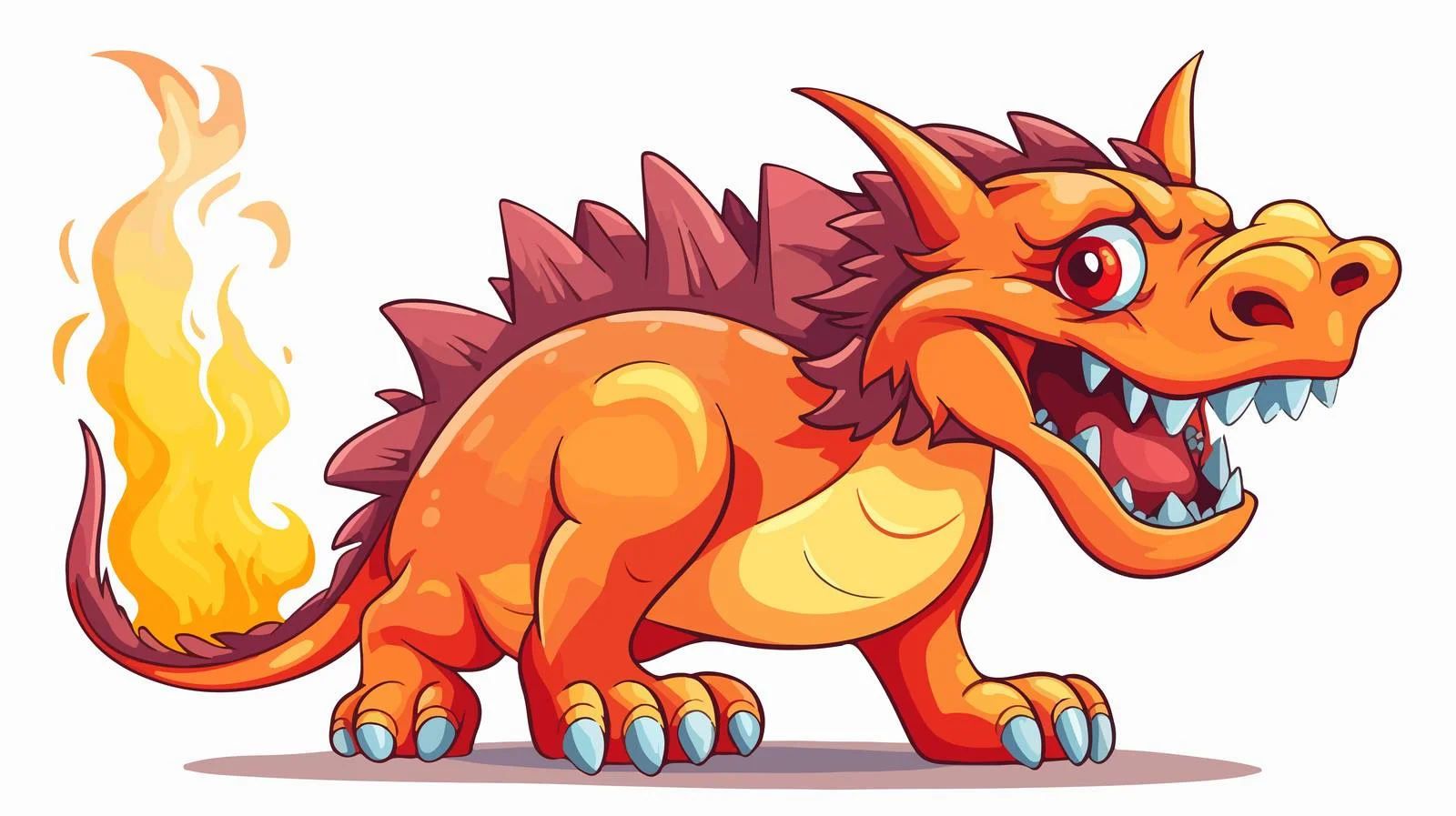 Malevolent Imp Breathing Fire Cartoon Vector — free download from Dotvec