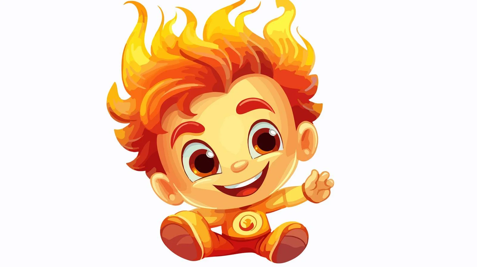 Colorful Cartoon Fire Character Illustration — free download from Dotvec