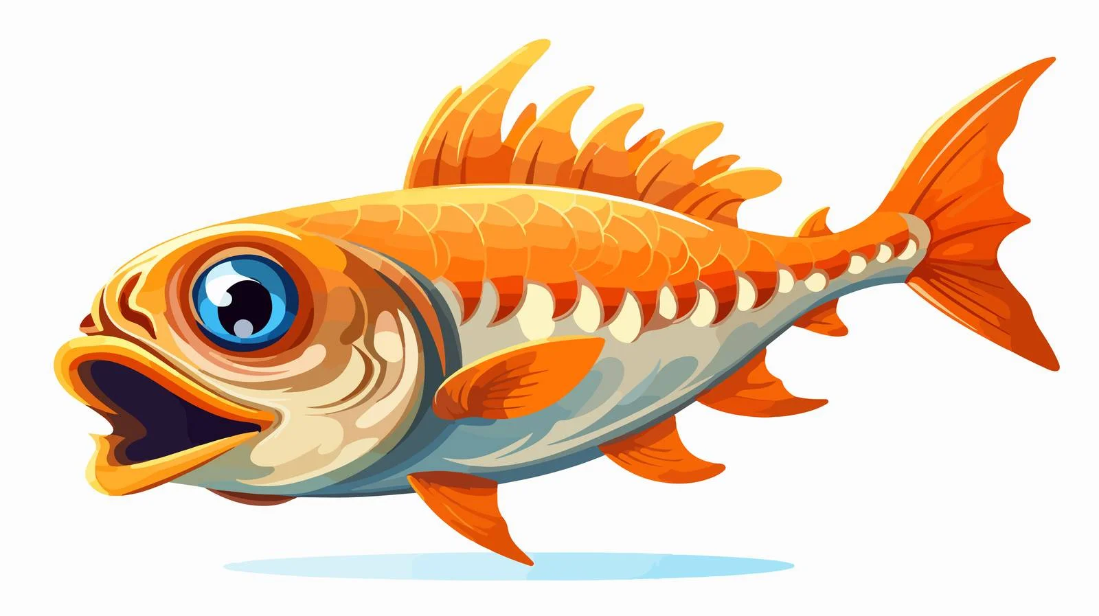 Cartoon Fish Bones Illustration — free download from Dotvec