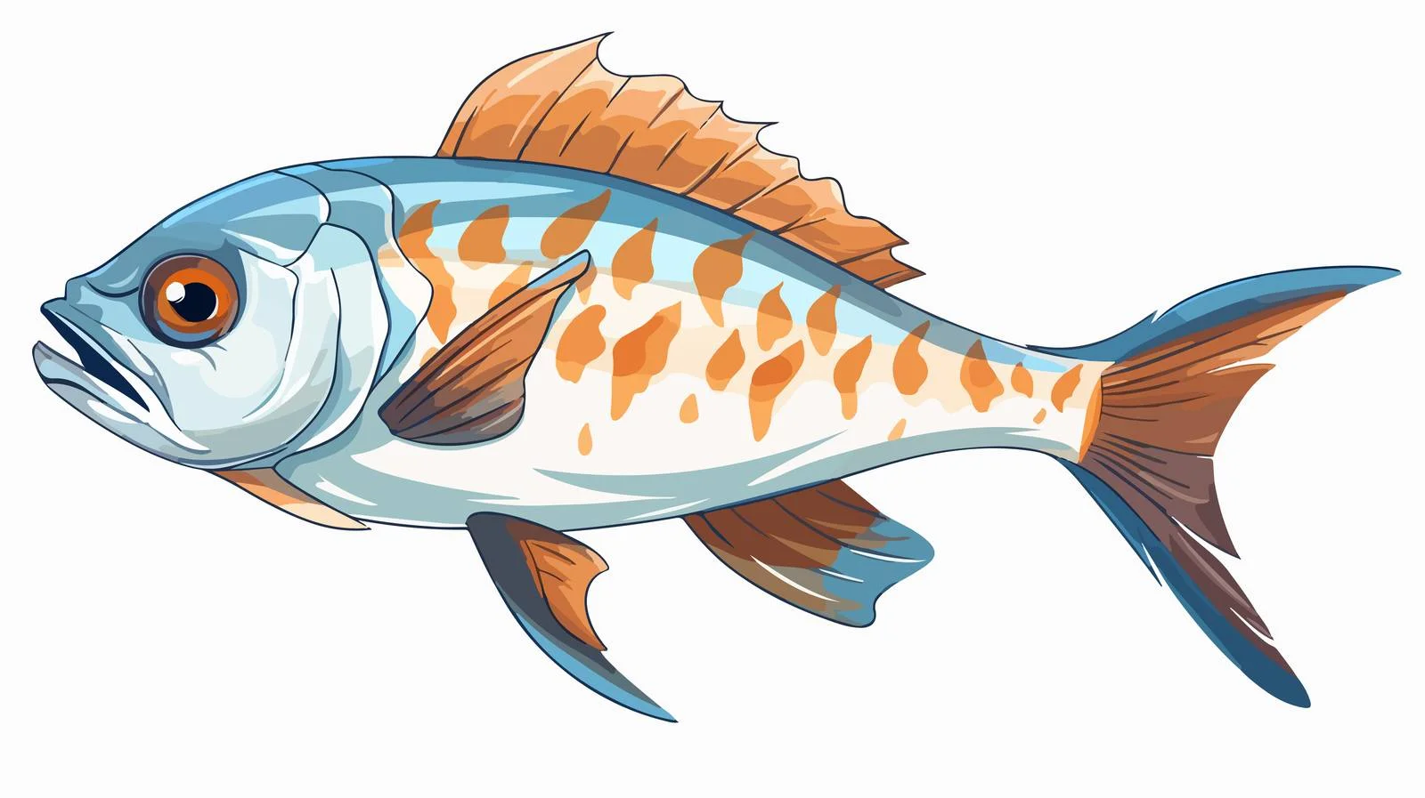 Cartoon Fish Bones Illustration — free download from Dotvec