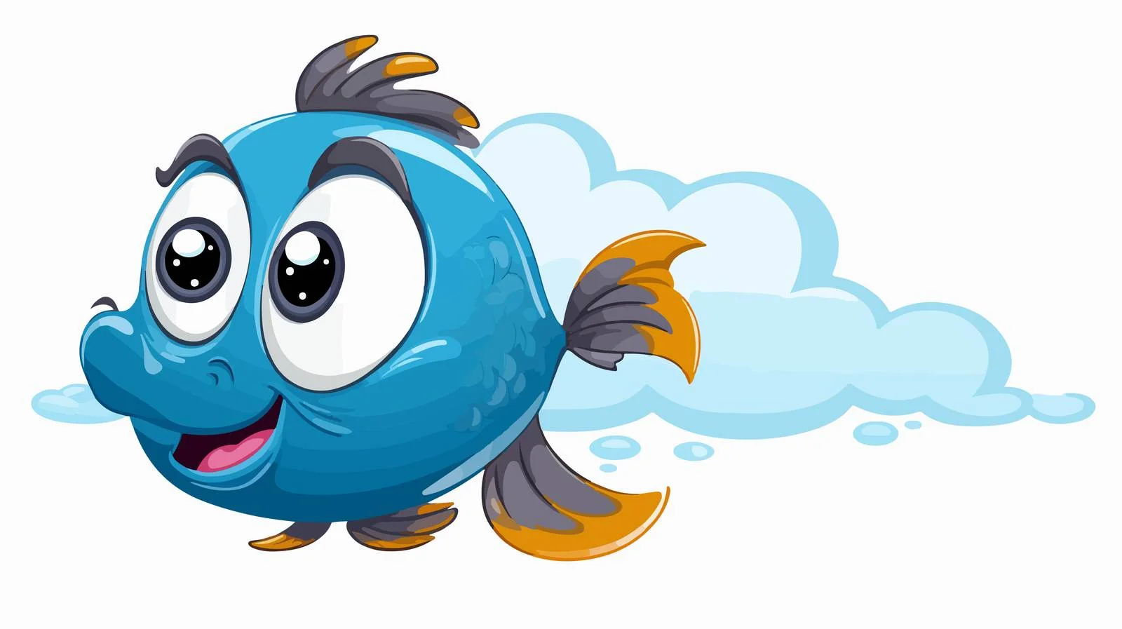 Cartoon Fish with Thought Bubble Vector — free download from Dotvec