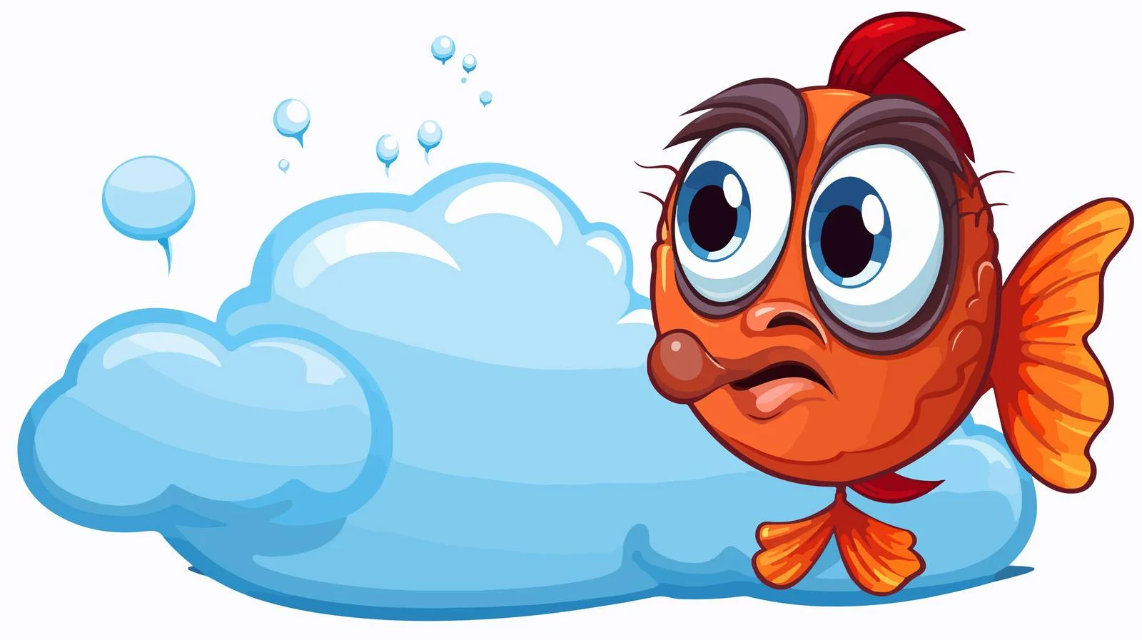 Cartoon Fish Thought Bubble Vector Illustration — free download from Dotvec