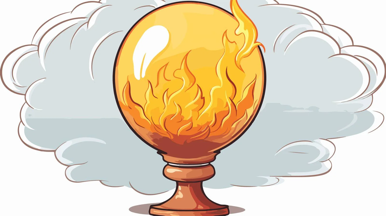 Cartoon Flaming Chalice Illustration — free download from Dotvec